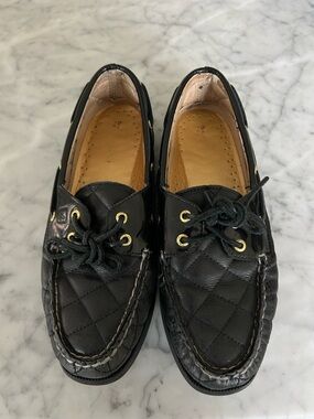 Sperry Top-sider Black Leather Boat Shoes